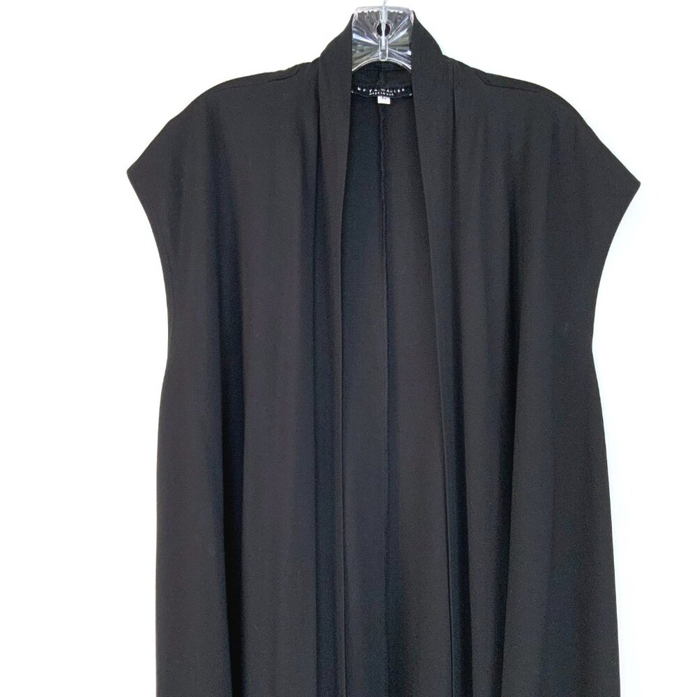 Bryn Walker Black Open Front Cardigan Long Vest Career Lagenlook Sz XL - Picture 10 of 16